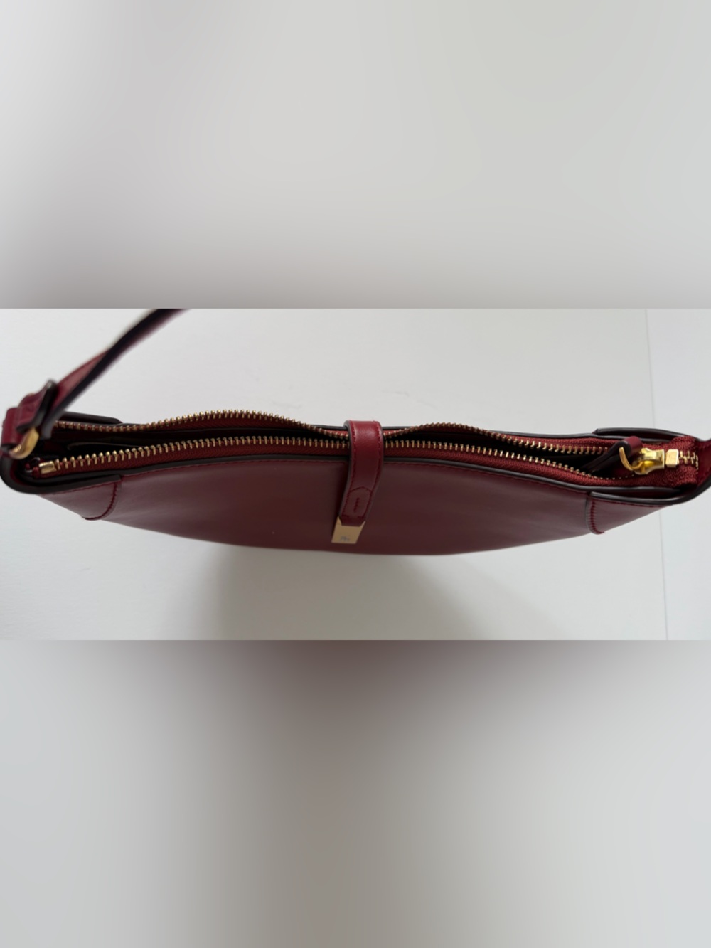 Polo Ralph Lauren ID Calfskin Mini Shoulder Bag in Dark Red - Picture 11 of 14
